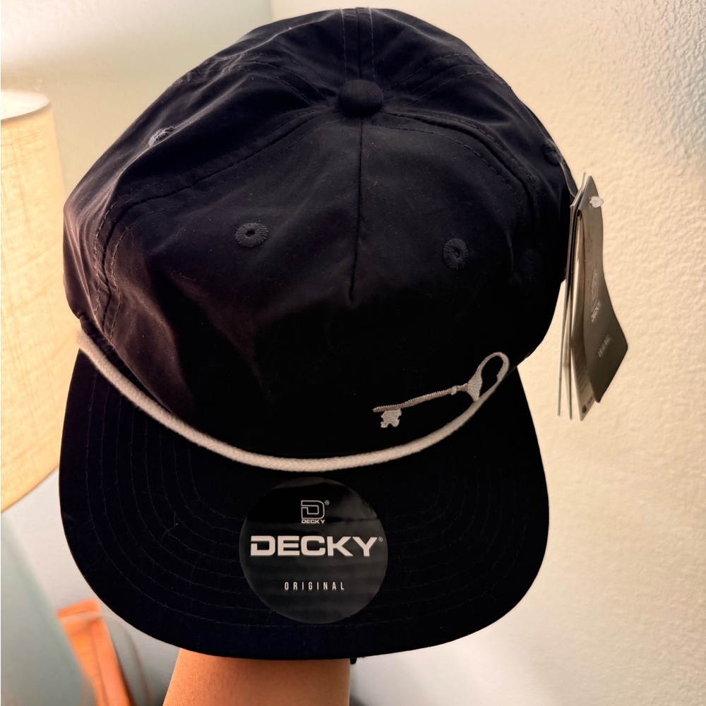 DECKY NAVY Blue Snapback Hat with Rope Trim One Size Fits Most
